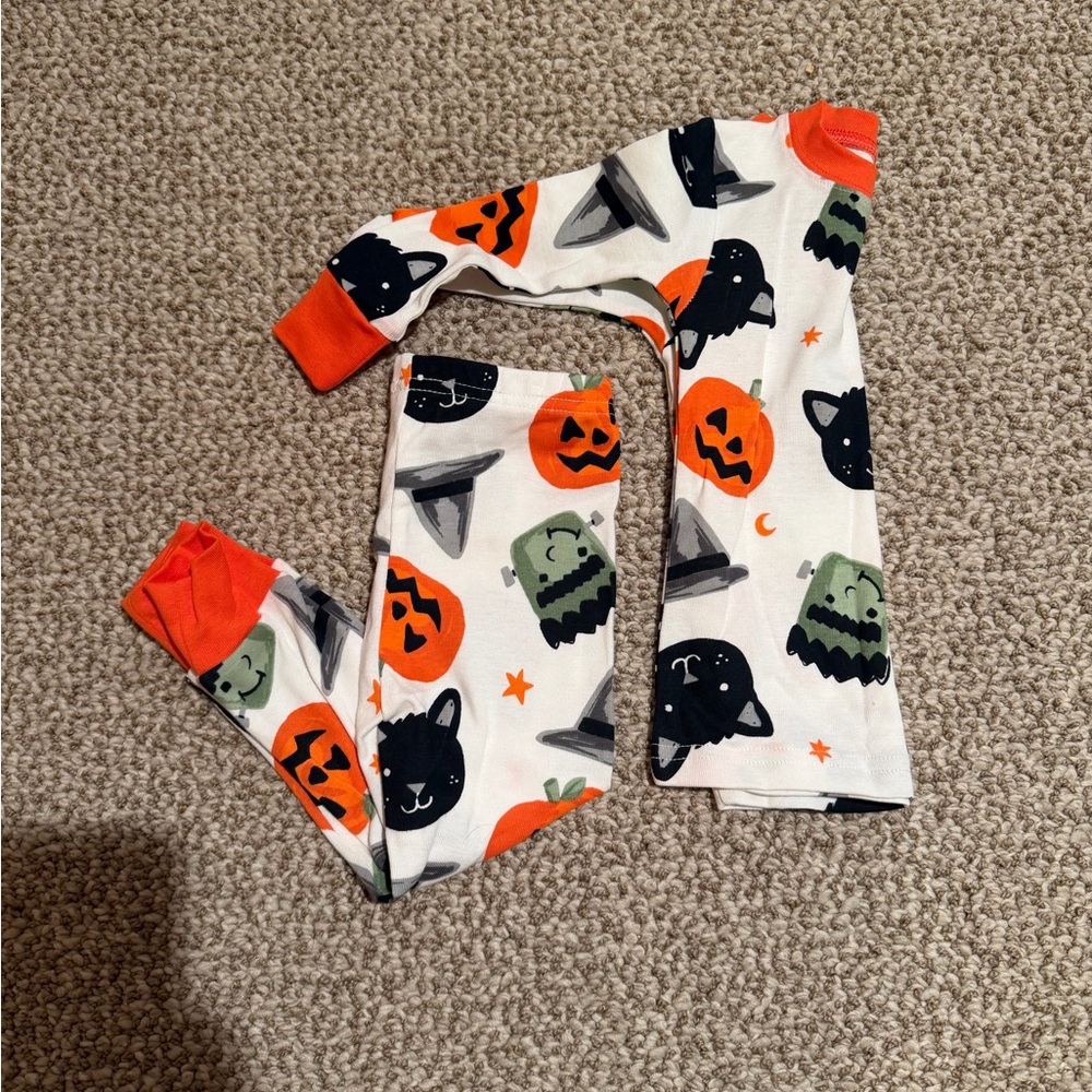 Carter's Orange and Black Halloween Pajama Set